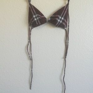 ⬇️ Burberry Burgundy Nova Check Bikini